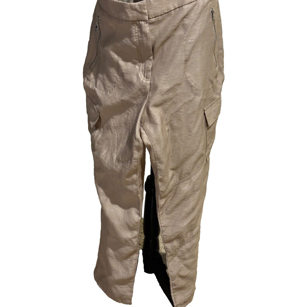 DKNY Cargo parachute Pants Size 14‎ Beige Utility boho outdoor Y2K style